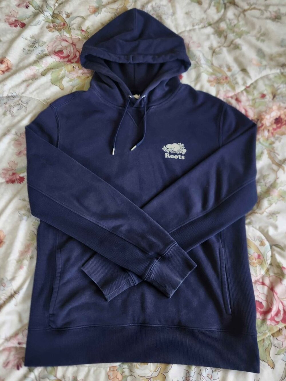 Roots Baggy Men’s Pullover Hoodie — Navy — Size Medium  - Relaxed Fit